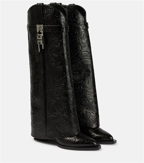 givenchy glossed-leather western boots|givenchy boots women.